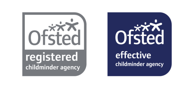 Image of Ofsted's childminder agency registered logo and childminder agency effective logo.